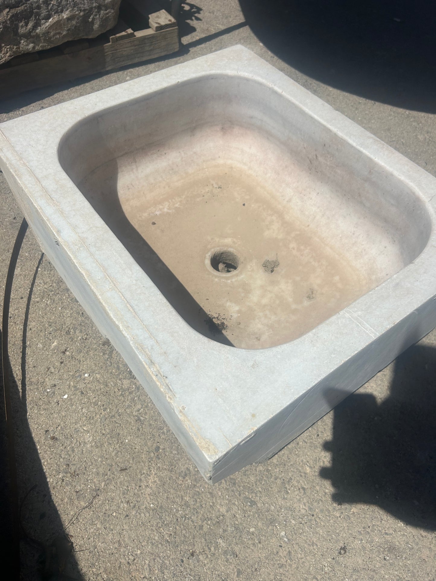 Old Salvage Antique Carrara Marble Sink / Free Delivery in Ireland