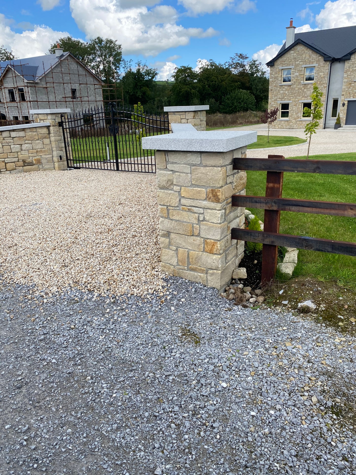 Merrion Grey / Silver Granite Flat Pier Caps ( Pair ) 900mm x 900mm x 100mm