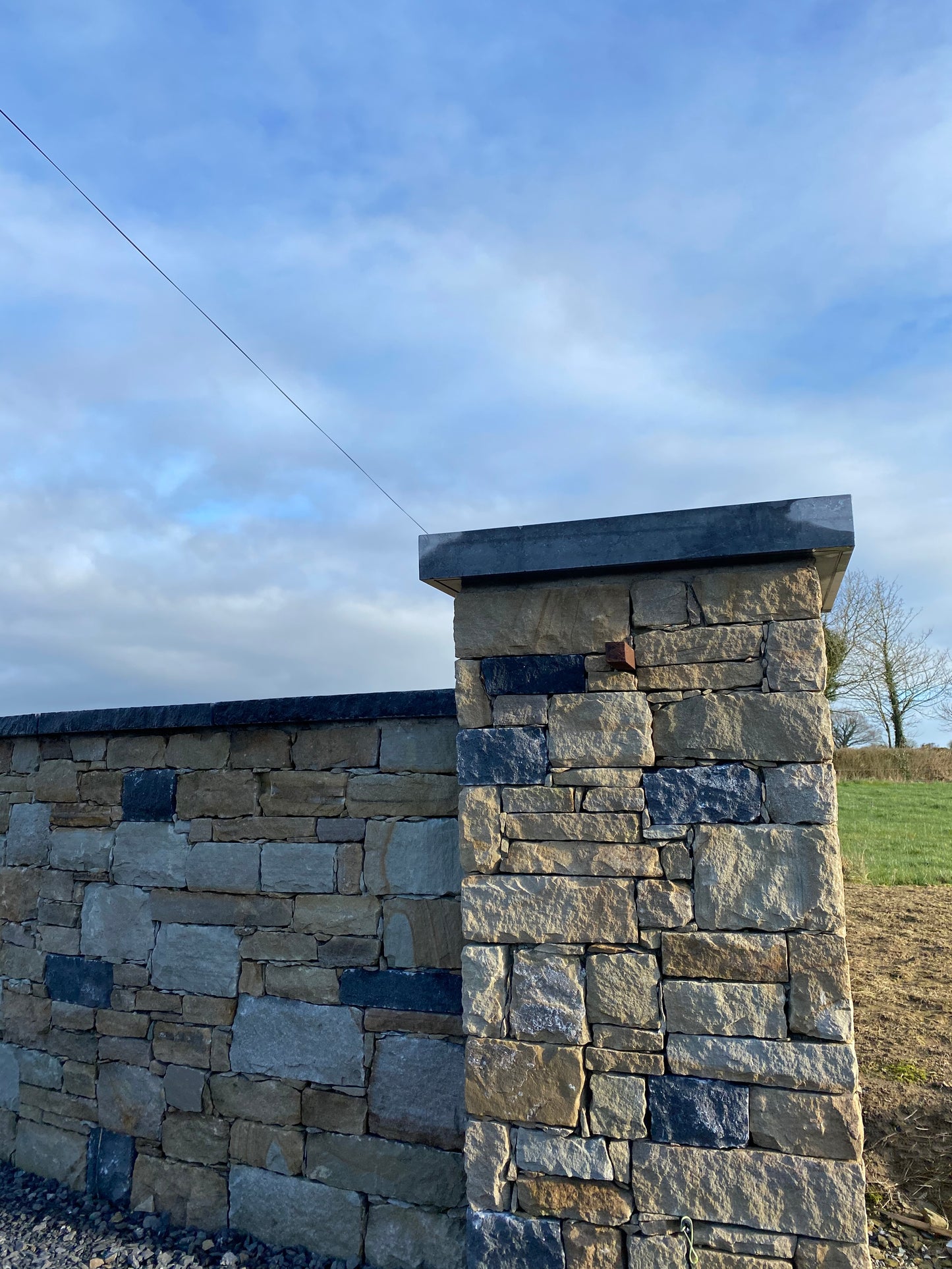 Kilkenny Blue Sanded Pier Caps 700mm x 700mm x 100mm thickness x 2 piers per pallet ( pair )