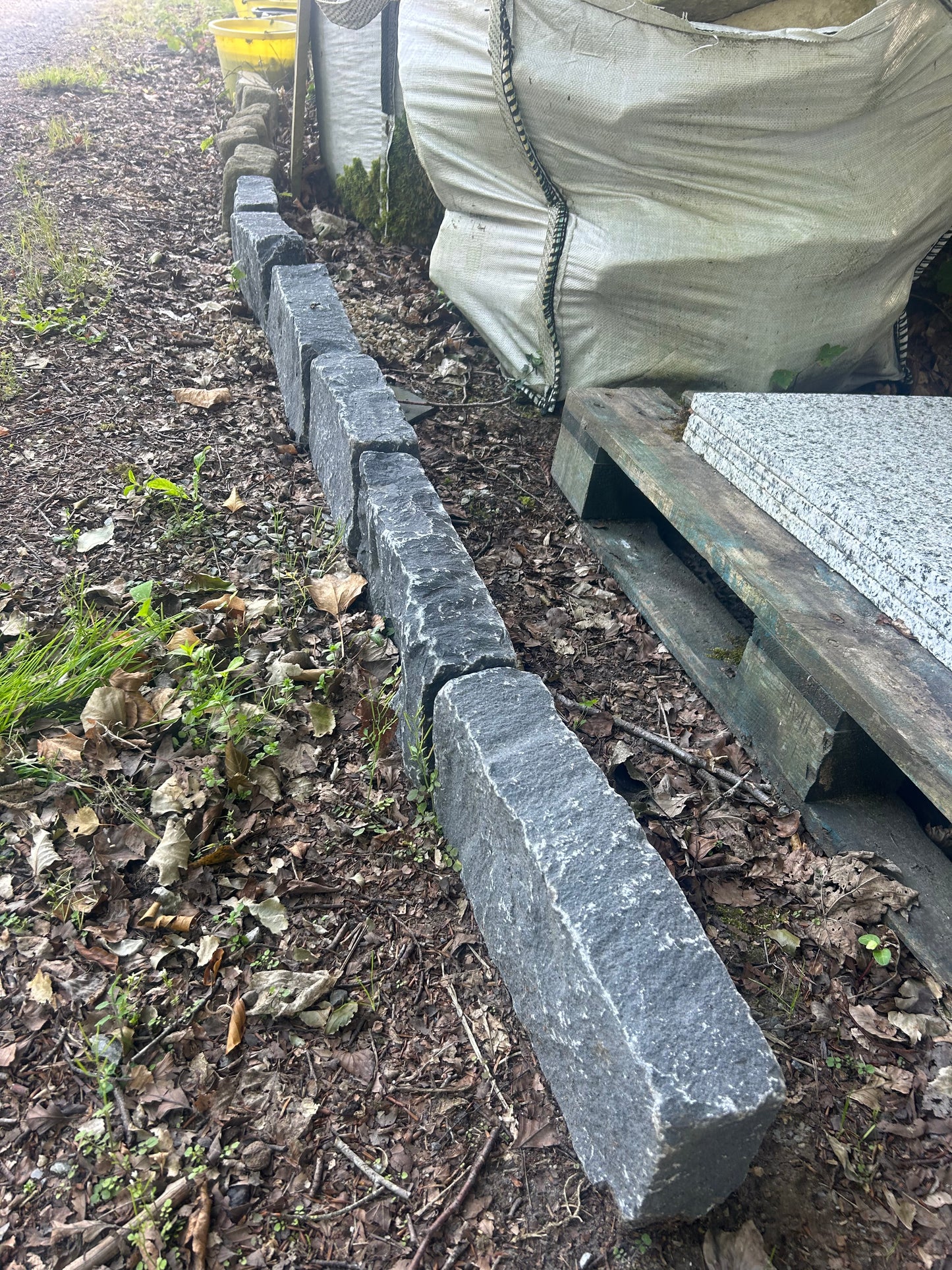 Kilkenny blue limestone driveway kerbs, chiseled, CountryLife style finish x 10 linear meters in bulk bag/ Free delivery in Ireland