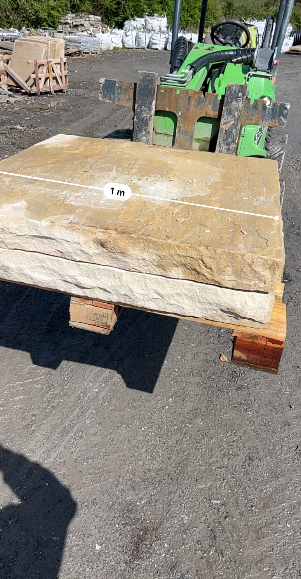 Tipperary Cream Sandstone Large 1000mm Pair of Flat Chiseled Pier Caps on pallet / free delivery Ireland