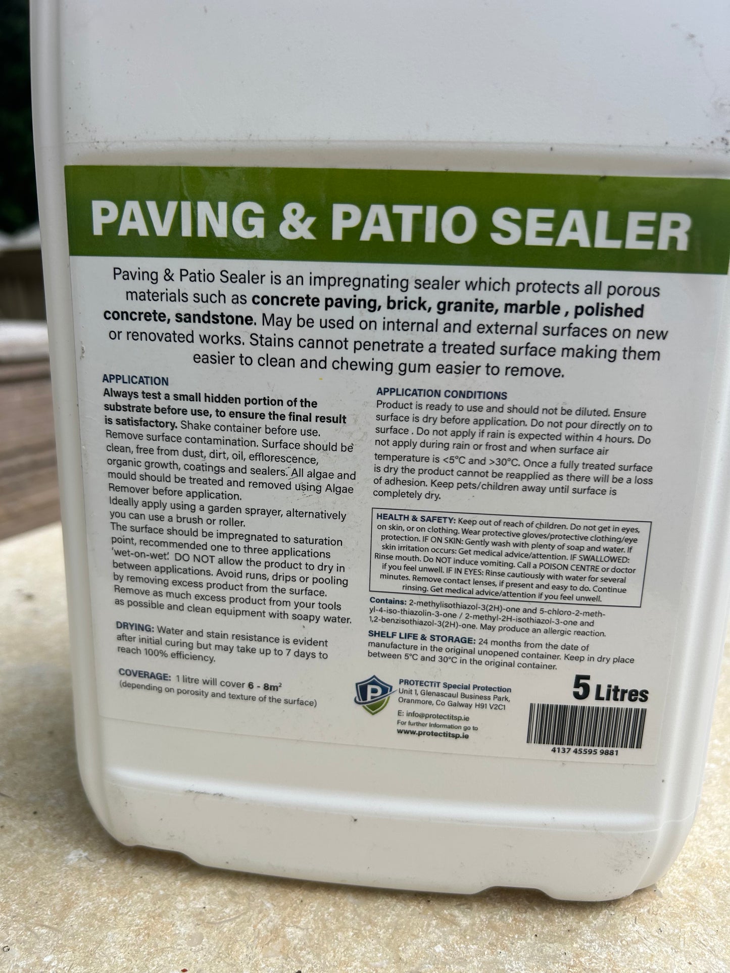 Monaco Cream Patio Stone Sealer 5 Litres / 30-40m2 Coverage Free Delivery in Ireland