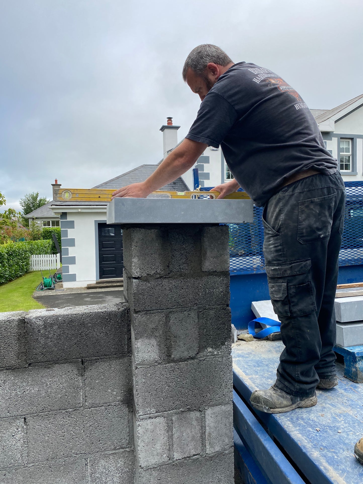 Kilkenny Blue Sanded Pier Caps 700mm x 700mm x 100mm thickness x 2 piers per pallet ( pair )