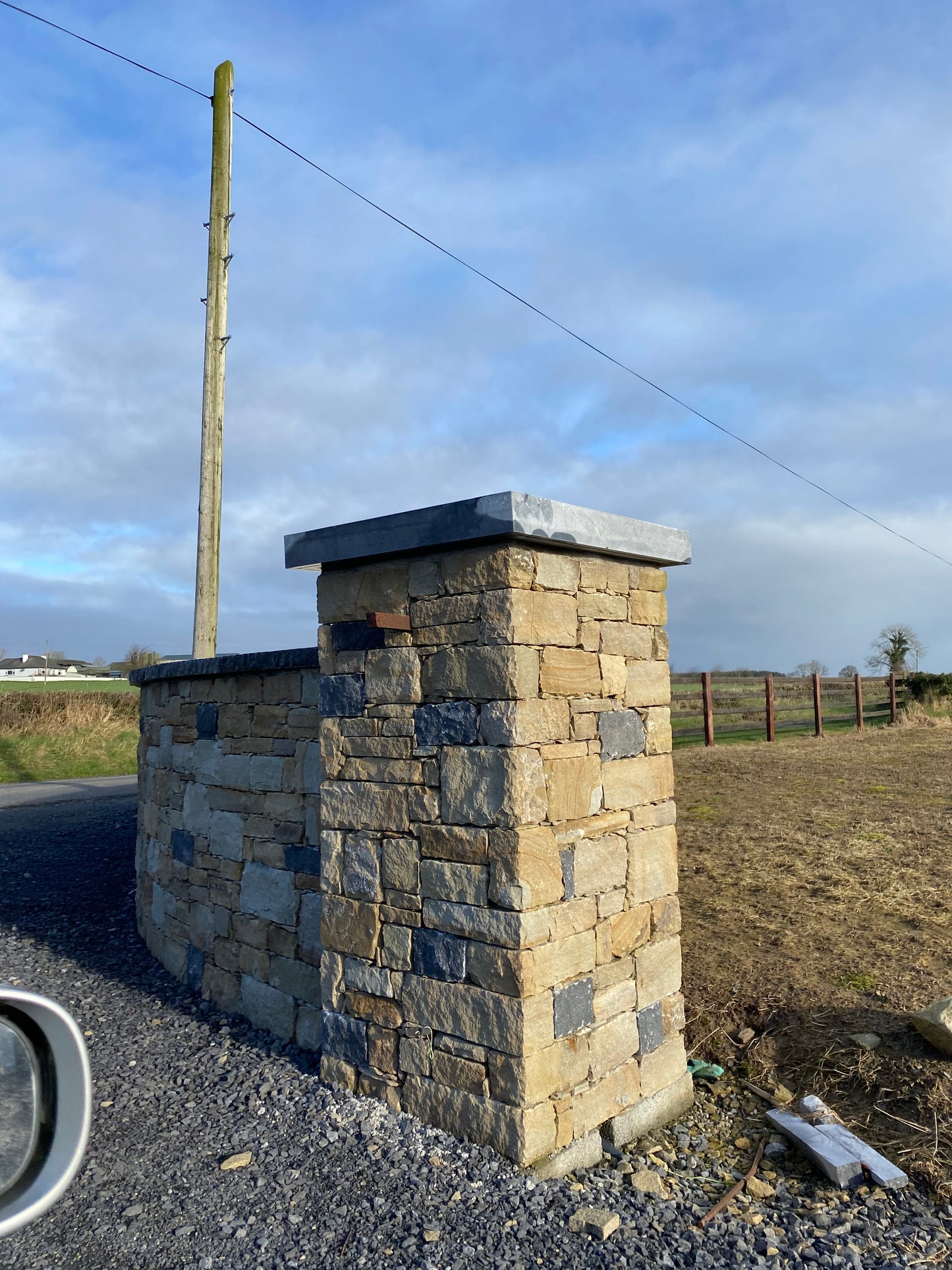 Kilkenny Blue Sanded Pier Caps 700mm x 700mm x 100mm thickness x 2 piers per pallet ( pair )