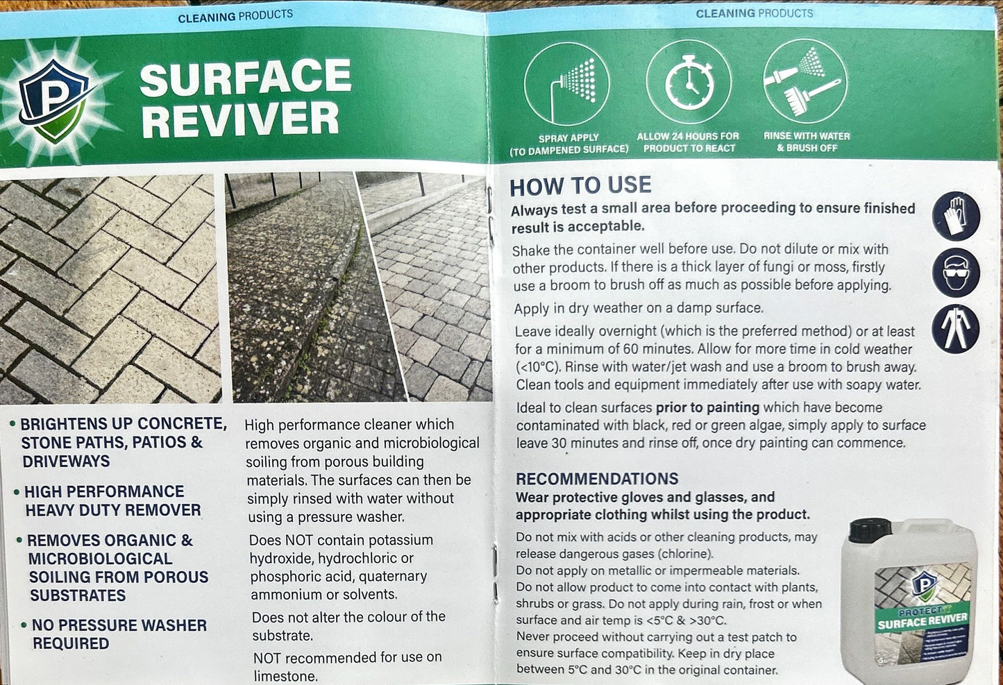 Sandstone Natural Stone Patio Cleaner / Reviver x 5 litres can / Free Delivery in Ireland