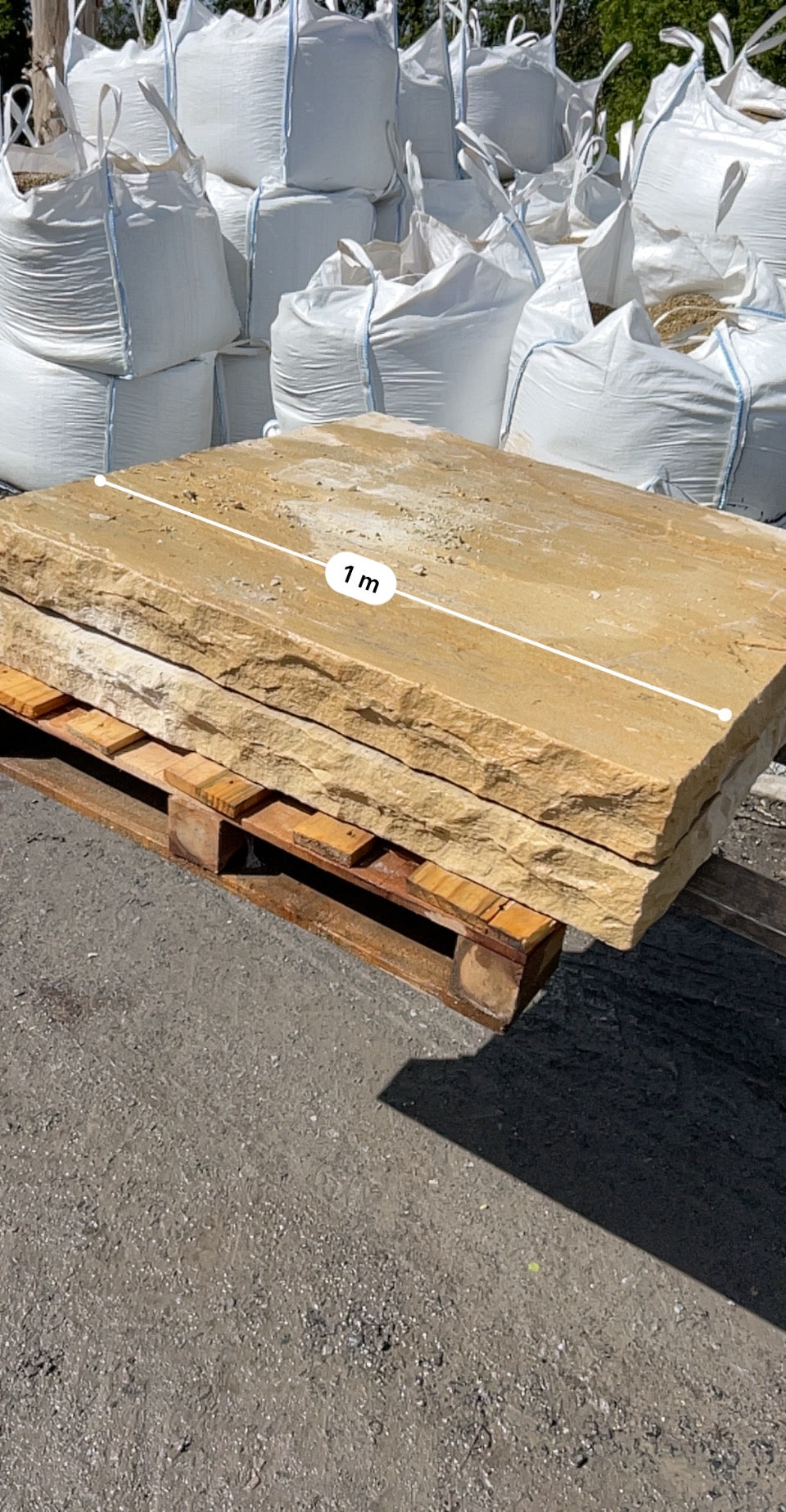 Tipperary Cream Sandstone Large 1000mm Pair of Flat Chiseled Pier Caps on pallet / free delivery Ireland