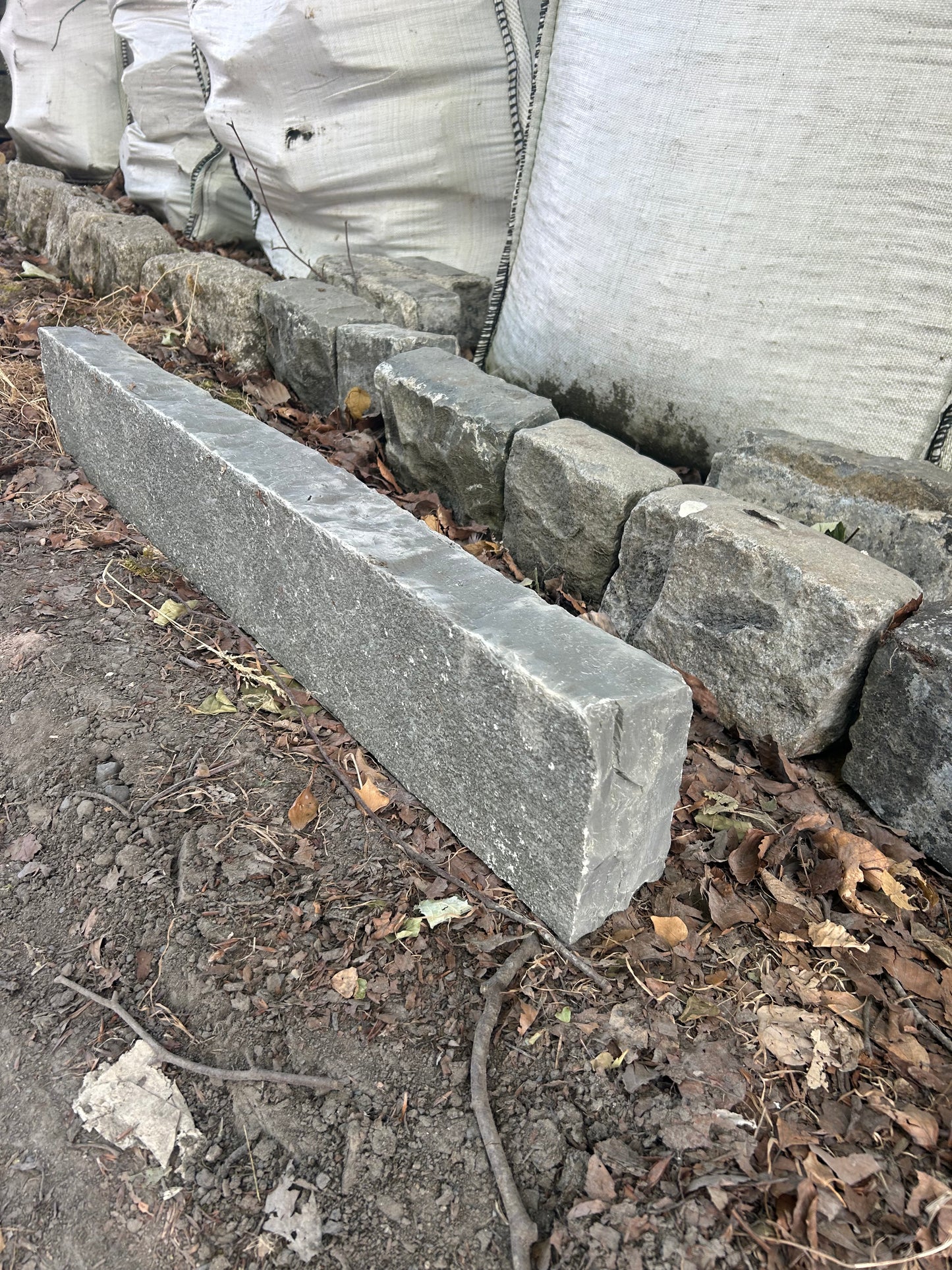 Miltown Grey Limestone Chisel Finished Driveway Kerbs 150mm H x 80mm D x 10 Lm on pallet / Free Delivery in Ireland
