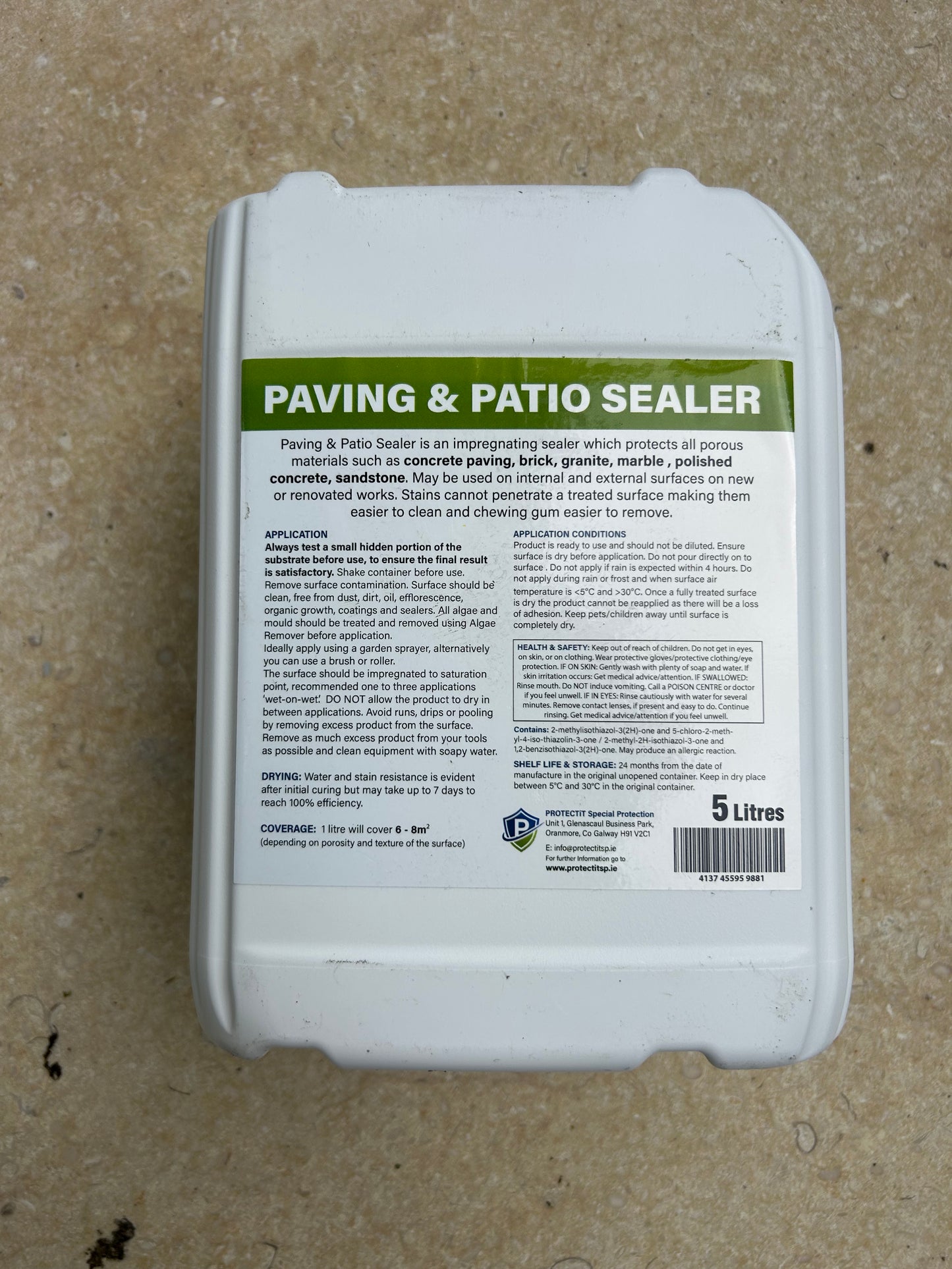 Monaco Cream Patio Stone Sealer 5 Litres / 30-40m2 Coverage Free Delivery in Ireland