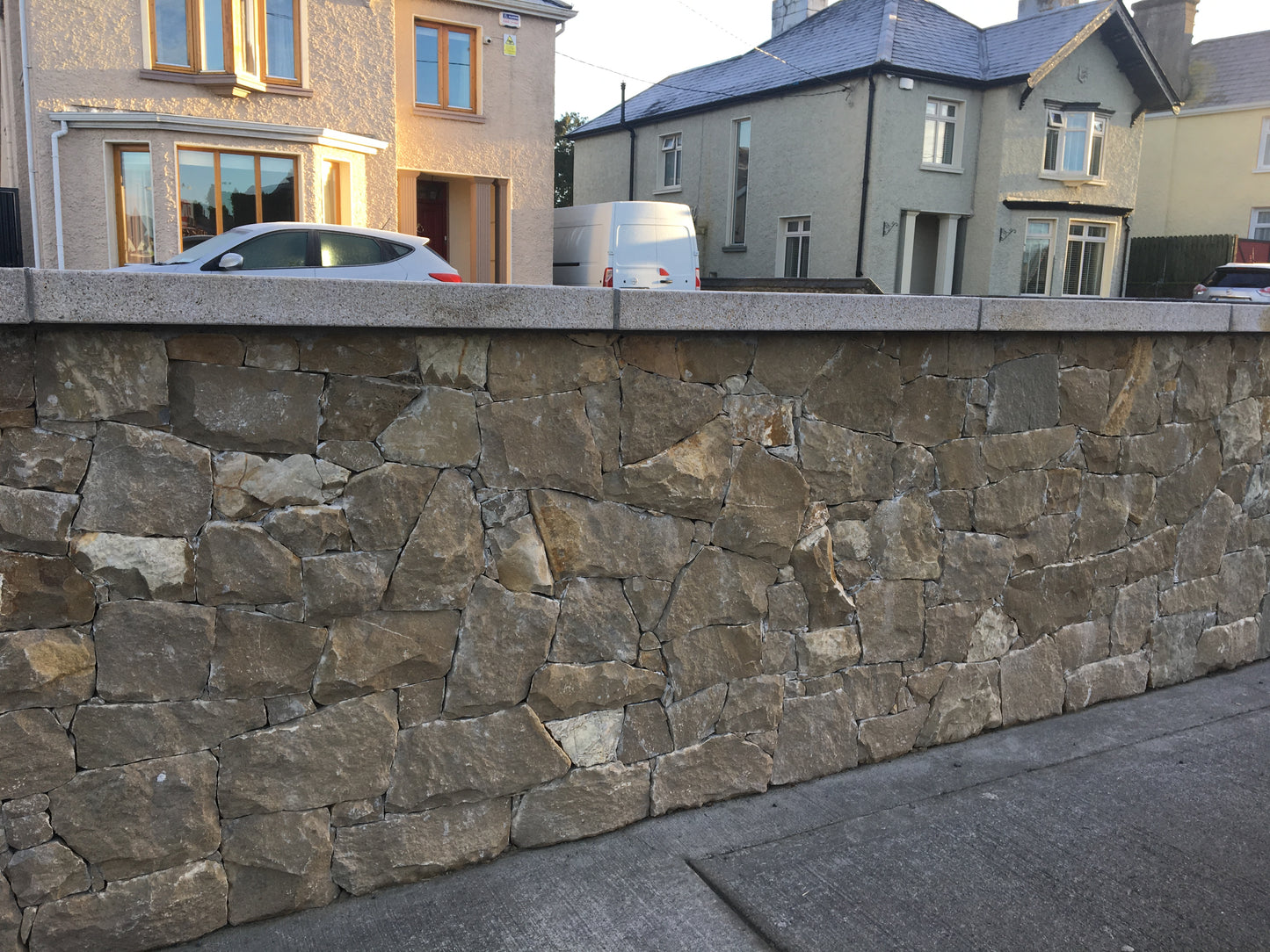 Wicklow Golden Granite Wall Capping 330mm x 60mm x 10 linear meters on a pallet / free delivery in Ireland