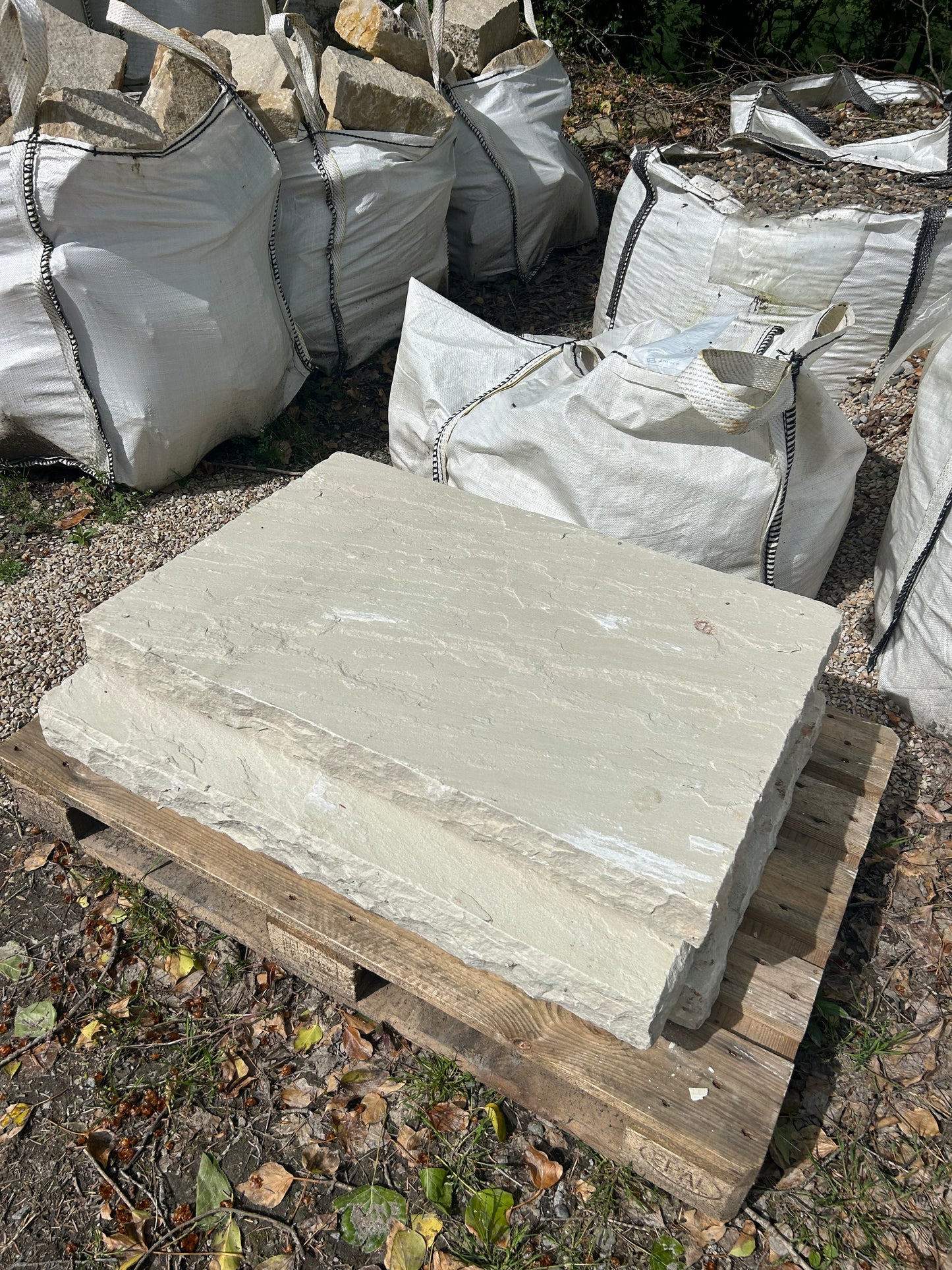 Tipperary Sandstone Hearthstone / Steps x 2 pieces 600mm x 900mm x 80mm ( chisel edged ) on pallet / free delivery Ireland