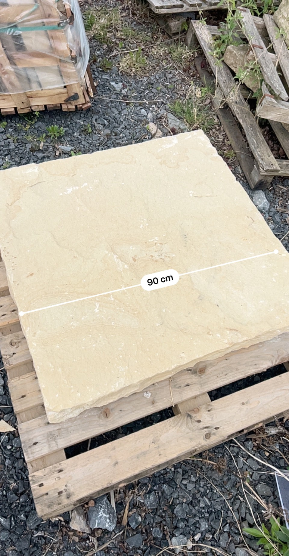 Tipperary Cream Sandstone Pair of Pier Caps 900mm x 900mm / Chiseled edge/ Free Delivery Ireland