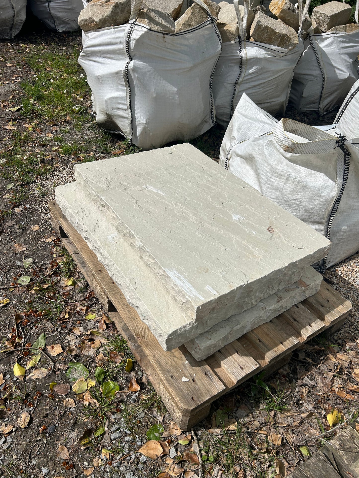 Tipperary Sandstone Hearthstone / Steps x 2 pieces 600mm x 900mm x 80mm ( chisel edged ) on pallet / free delivery Ireland
