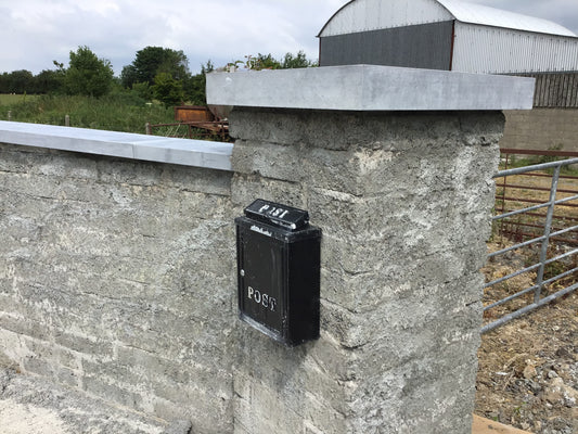 Kilkenny blue sanded limestone pier caps 600mm x 600mm x 80mm ( sold as a pair on pallet ) free delivery in Ireland