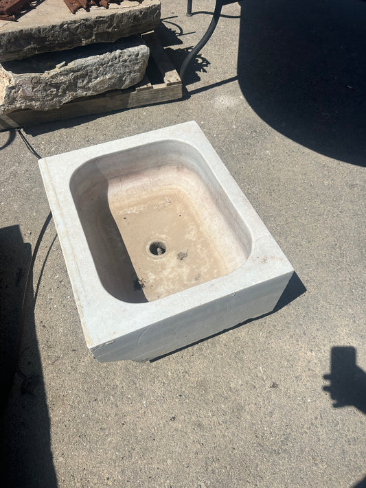 Old Salvage Antique Carrara Marble Sink / Free Delivery in Ireland