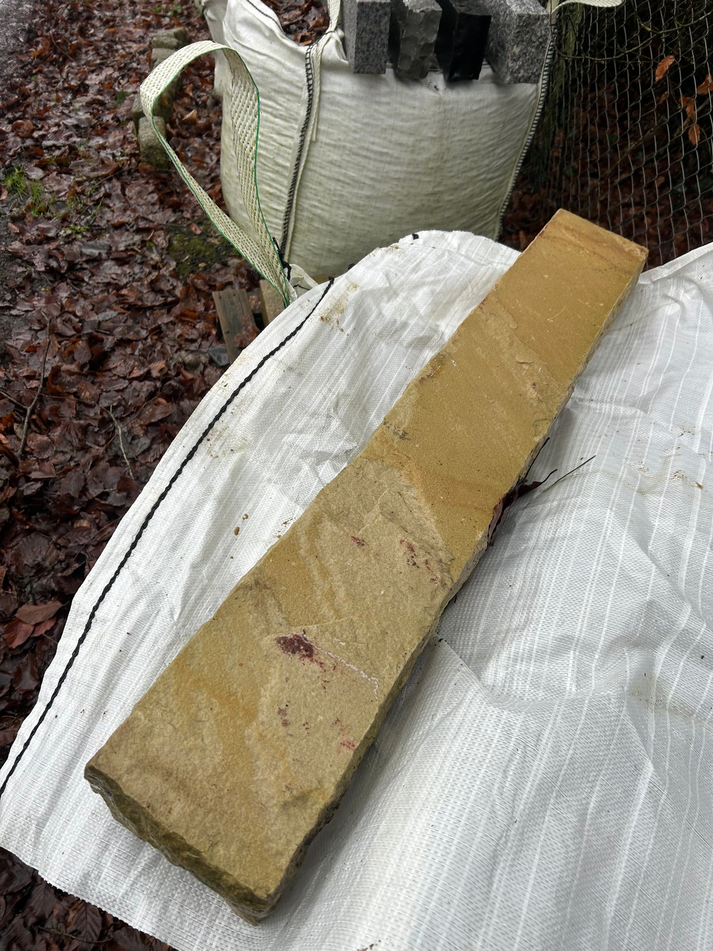 Tipperary Cream Chiseled Finish Natural Stone Driveway Kerbs 6” H x 3”+ T x 36” L x 10 Lm on pallet / Free Delivery in Ireland