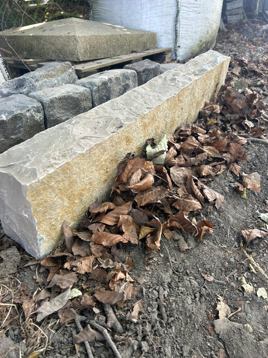 Castlecomer Brown Limestone Driveway 6” High Chiseled Kerbs x 10 linear meters on pallet/ Free Delivery in Ireland