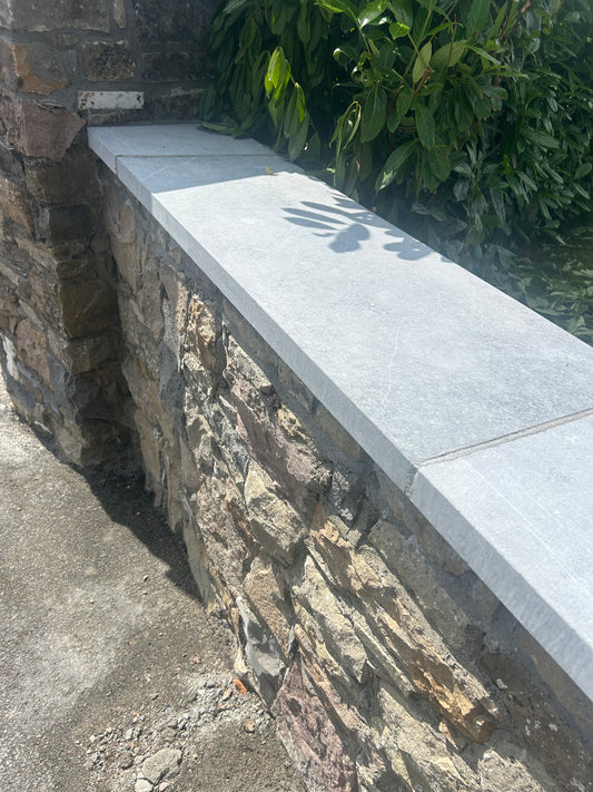 Kilkenny blue sanded 400mm wide wall capping x 60mm x 5 linear meters on pallet / Free Delivery in Ireland