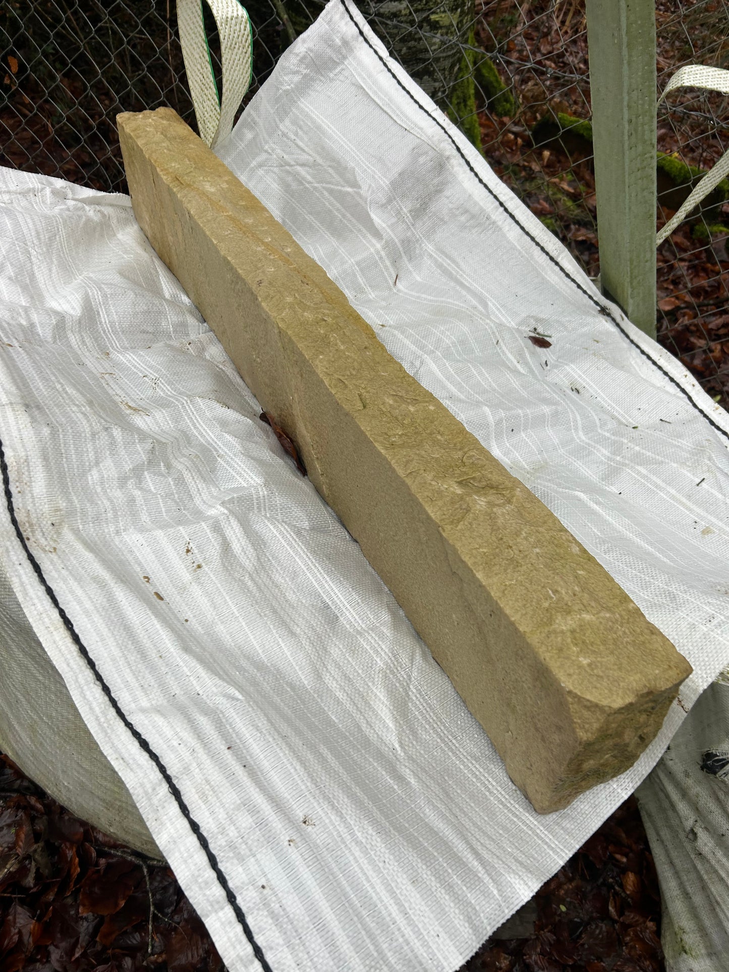 Tipperary Cream Chiseled Finish Natural Stone Driveway Kerbs 6” H x 3”+ T x 36” L x 10 Lm on pallet / Free Delivery in Ireland