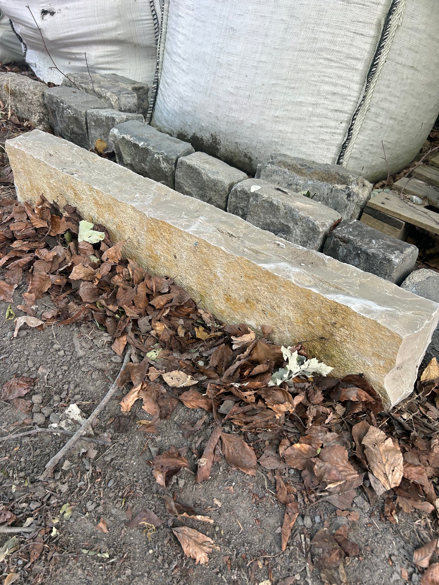 Castlecomer Brown Limestone Driveway 6” High Chiseled Kerbs x 10 linear meters on pallet/ Free Delivery in Ireland