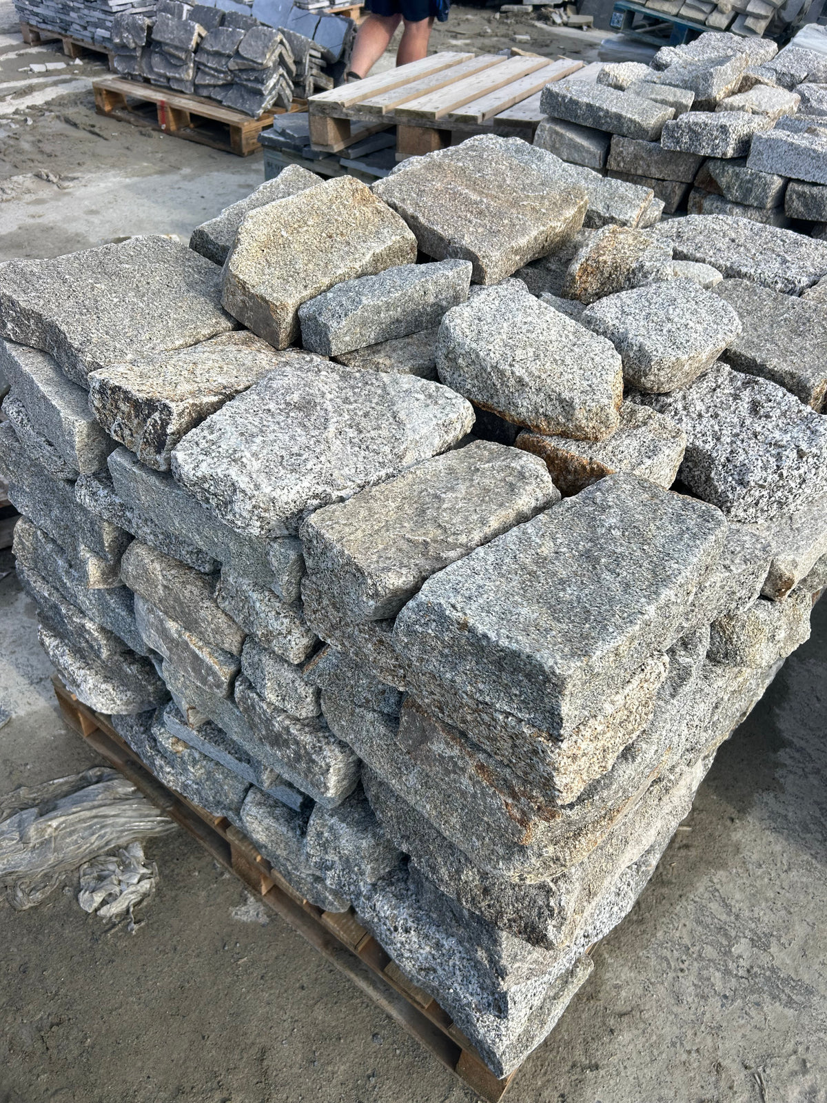 Dalkey Glacial Oatmeal Granite 75mm (T) Wall Capping x 350mm (W) x 5 linear metres on pallet/ Free Delivery in Ireland