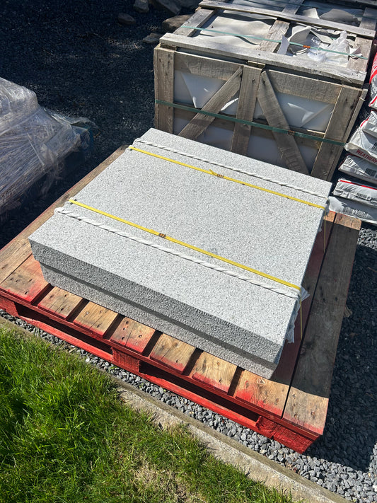 Merrion Silver Grey Granite XL Pier Caps 1150mm x 1150mm x 100mm , sold as a pair on pallet / Free Delivery in Ireland