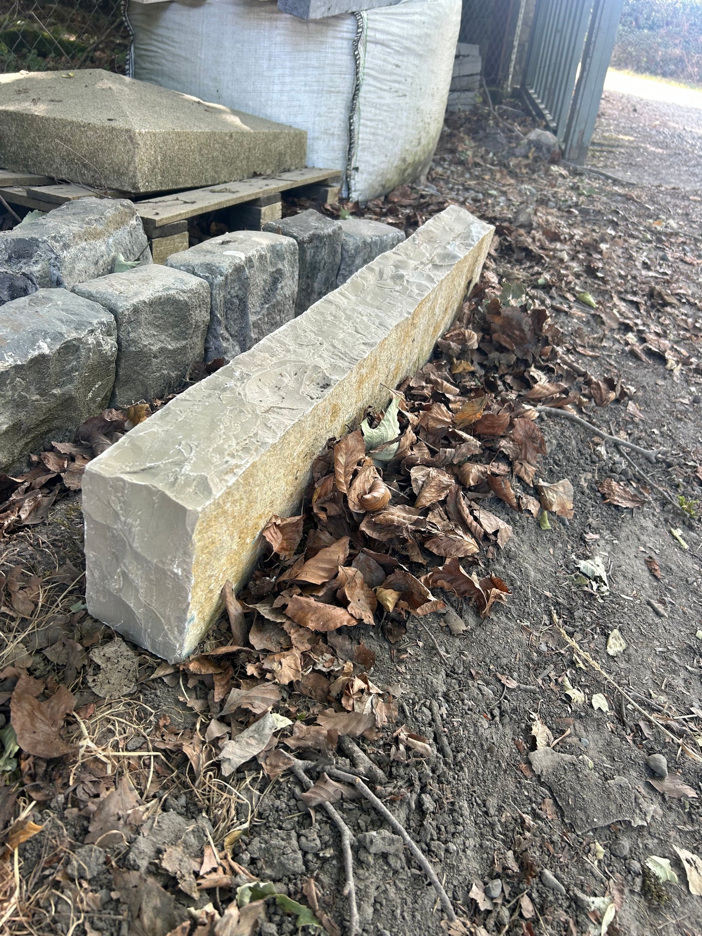 Castlecomer Brown Limestone Driveway 6” High Chiseled Kerbs x 10 linear meters on pallet/ Free Delivery in Ireland