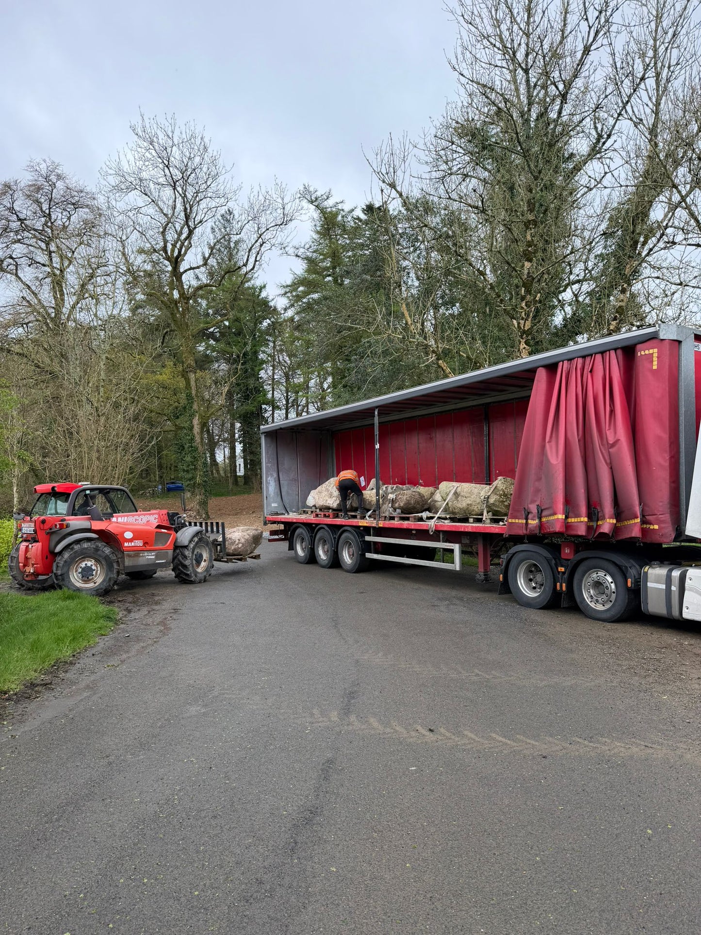 Extra Large Glacial Granite Landscape Boulders 30 ton load x 20 boulders delivered free in Ireland