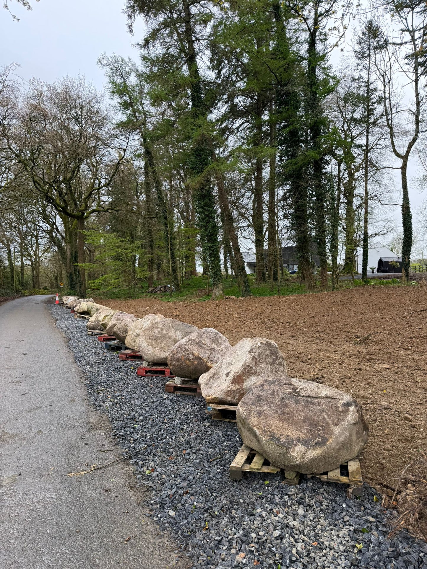 Extra Large Glacial Granite Round Landscape Boulders x 3 number / Free Delivery in Ireland