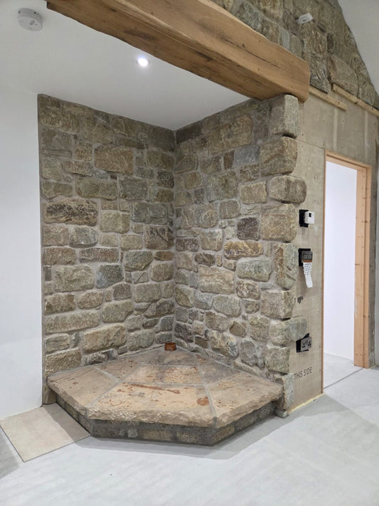 Old Salvage Brown Postman Pat Fieldstone 30mm Cladding & Corners /5m2 or Linear Meters on pallet / Free Delivery in Ireland