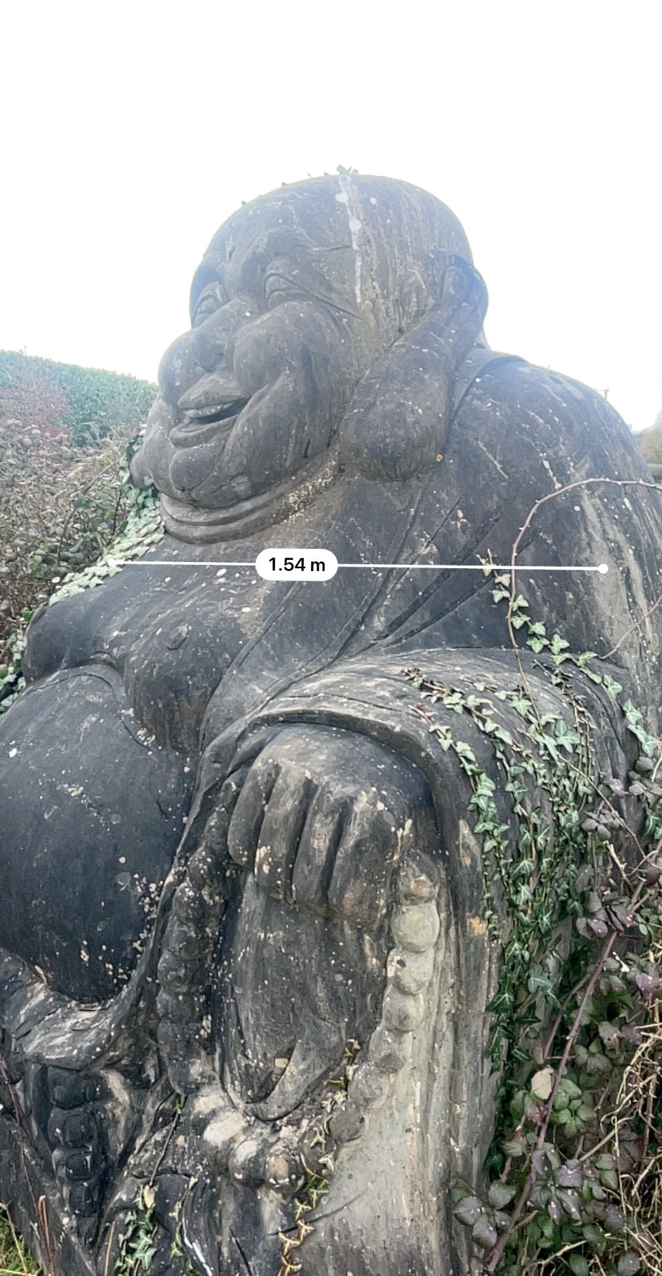 Attract Abundance , Happiness , Contentment into your life with the Large Happy Buddha Statue 2.2 m high x 8000 kilos in solid limestone natural stone / Free Delivery in Ireland