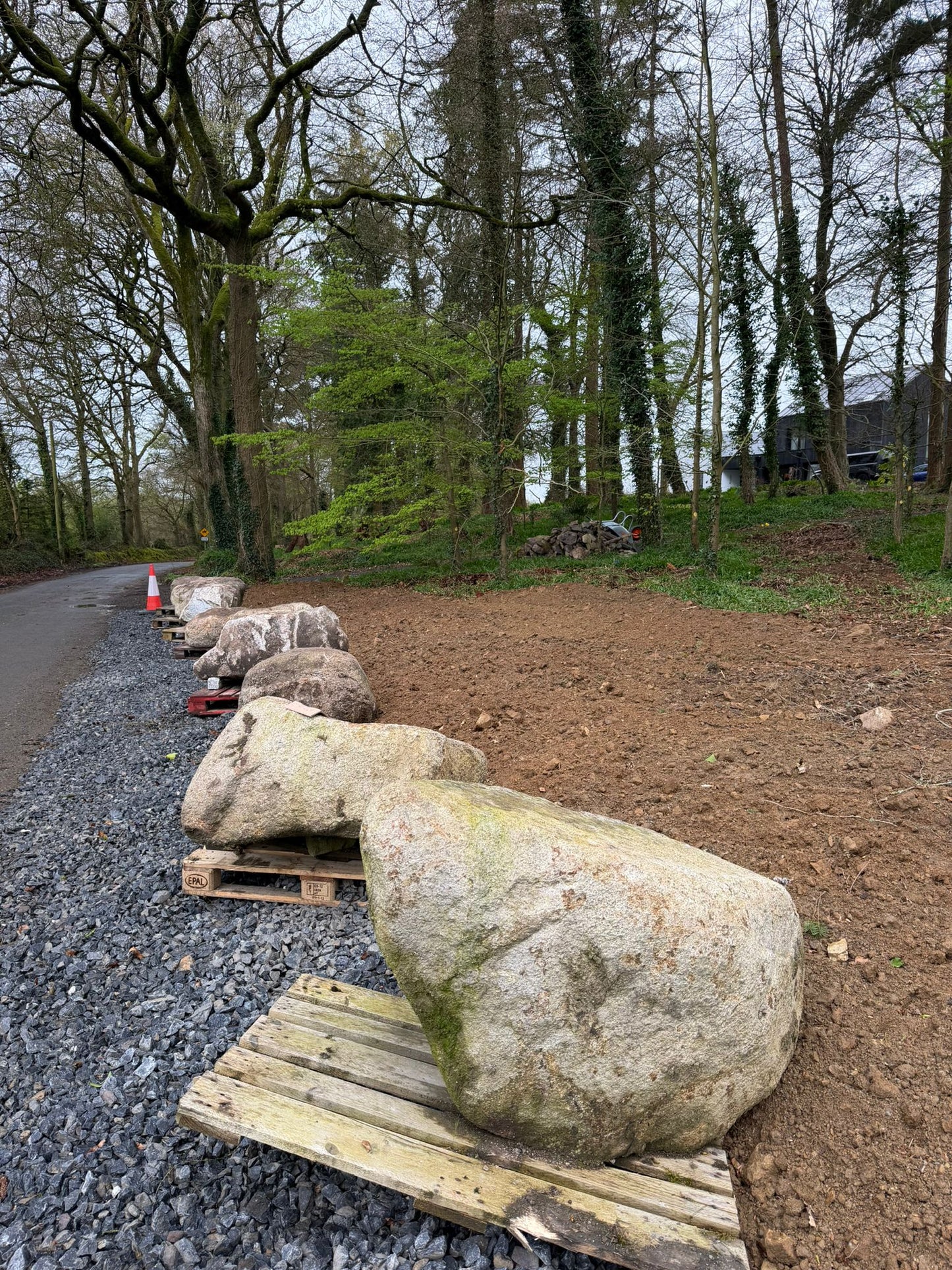 Extra Large Glacial Granite Round Landscape Boulders x 3 number / Free Delivery in Ireland