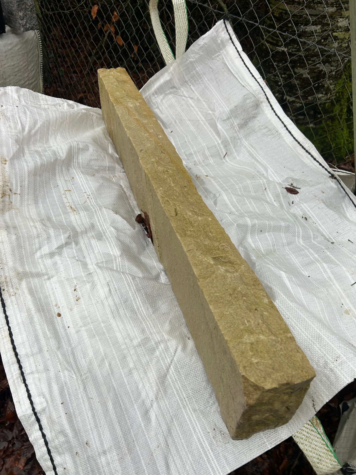 Tipperary Cream Chiseled Finish Natural Stone Driveway Kerbs 6” H x 3”+ T x 36” L x 10 Lm on pallet / Free Delivery in Ireland