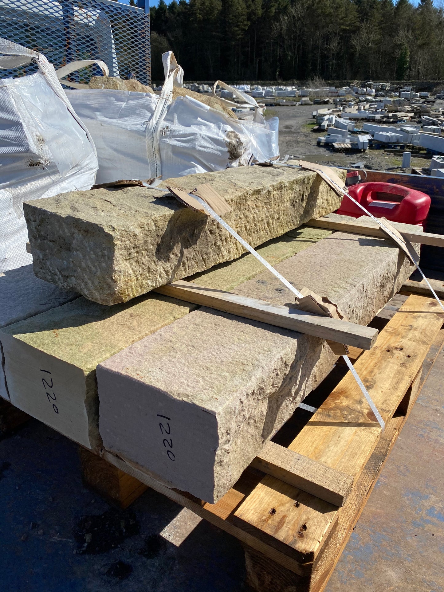 Tipperary Cream Sandstone Chiseled 1200mm x 200mm x 200mm x 2 number on pallet free delivery in Ireland