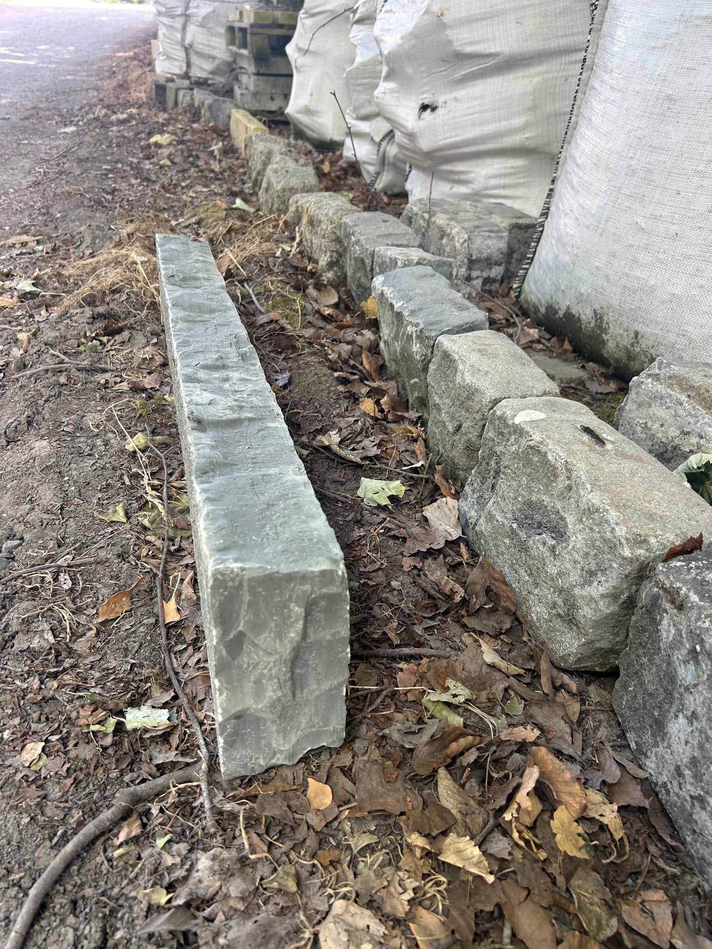 Miltown Grey Limestone Chisel Finished Driveway Kerbs 150mm H x 80mm D x 10 Lm on pallet / Free Delivery in Ireland