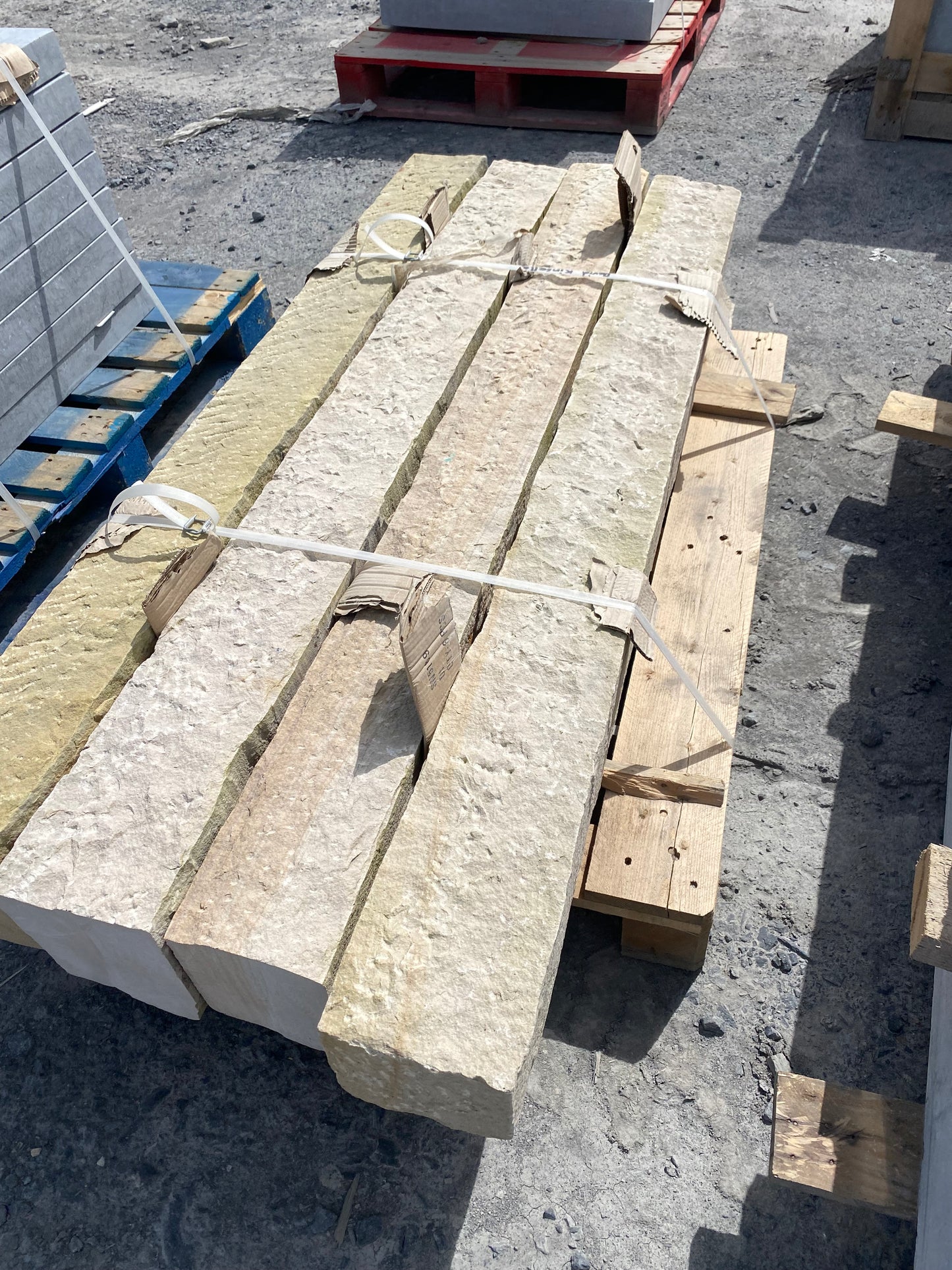 Tipperary Cream Sandstone Chiseled 1200mm x 200mm x 200mm x 2 number on pallet free delivery in Ireland