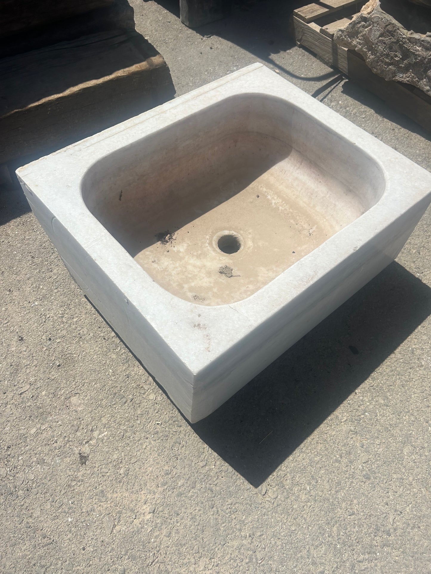 Old Salvage Antique Carrara Marble Sink / Free Delivery in Ireland