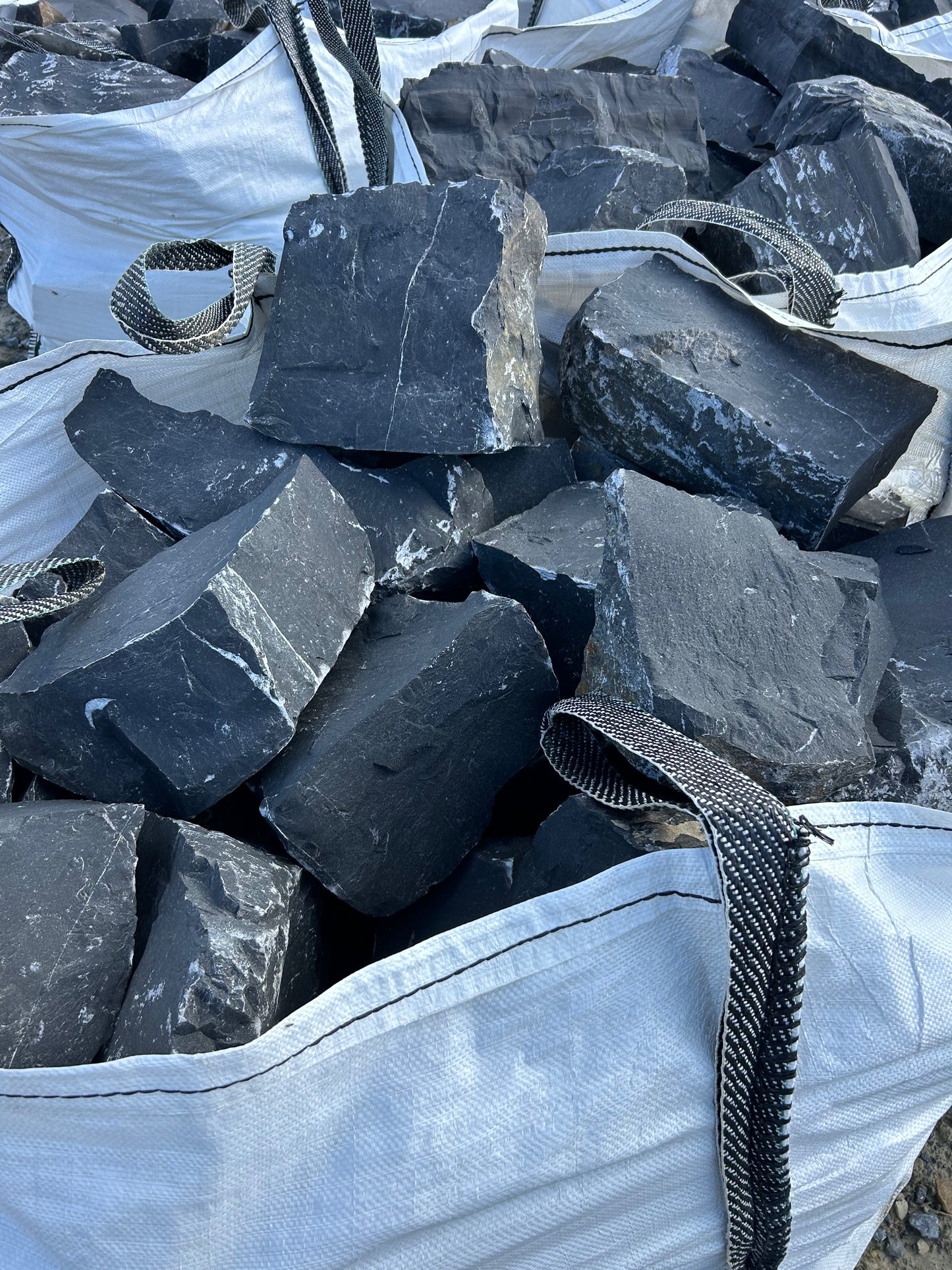 Dublin Black Calp Limestone Building Stone Bulk Bag